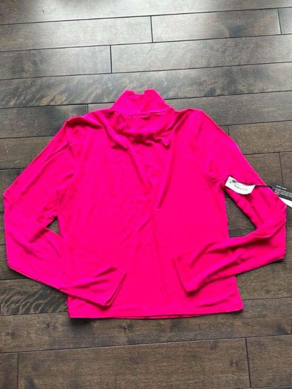 Aritzia Hot Pink Long Sleeve Mock Neck Top - Picture 2 of 2